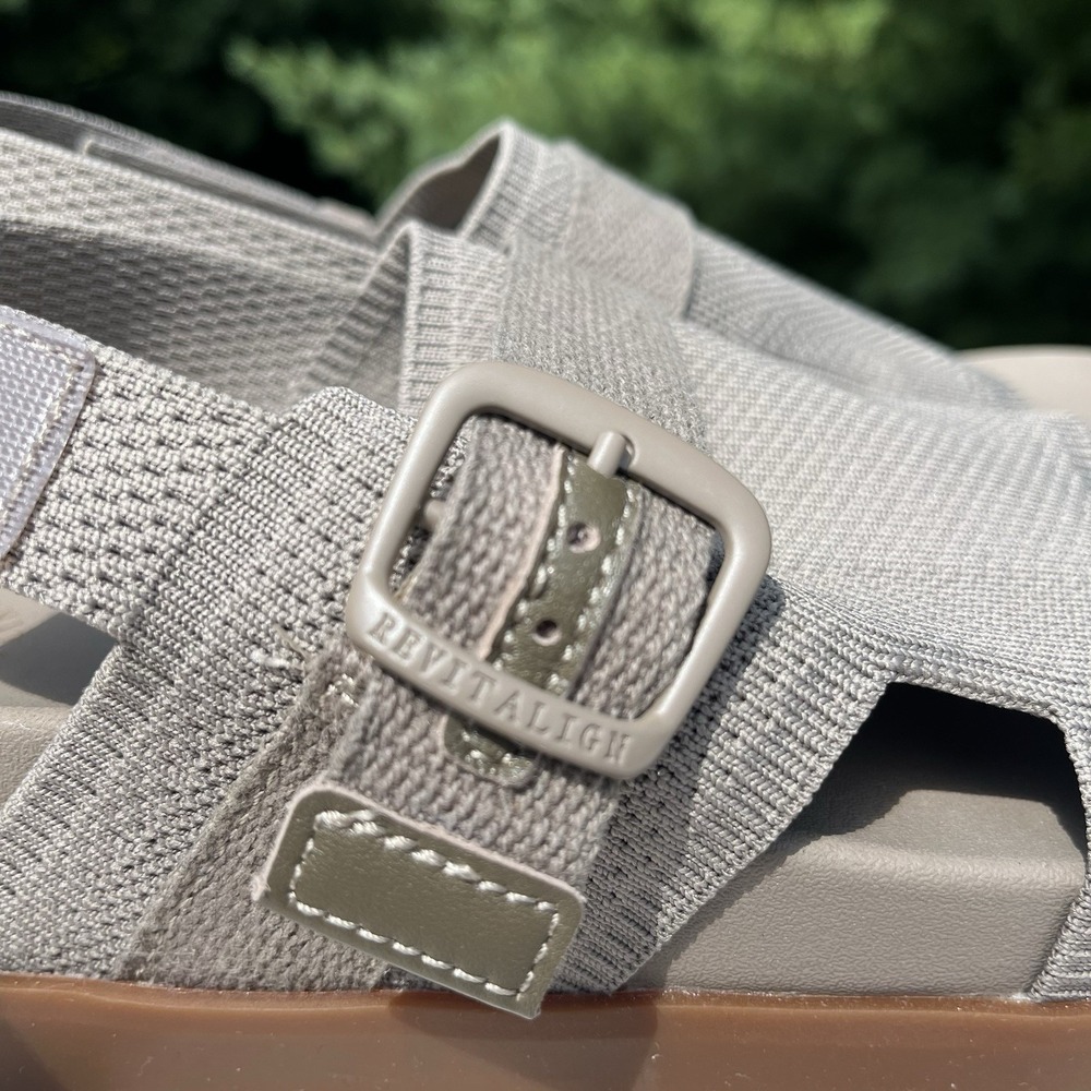 Revitalign Remi Wedge Sandal Tan Womens 8.5 Orthotic Adjustable Knit Platform - Picture 7 of 10